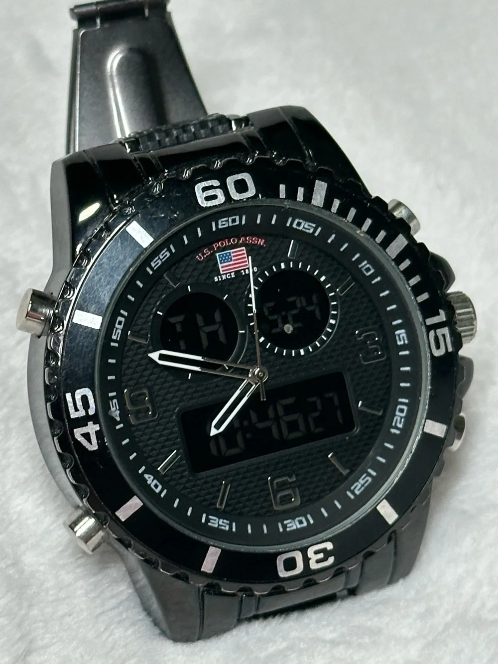 U.S. Polo Assn. Men's Black Analog-Digital Sport Watch US8866WM ⌚️